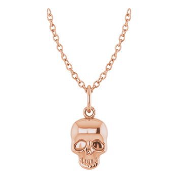 Halloween 14K Skull 16 - 18" Necklace - Balacia
