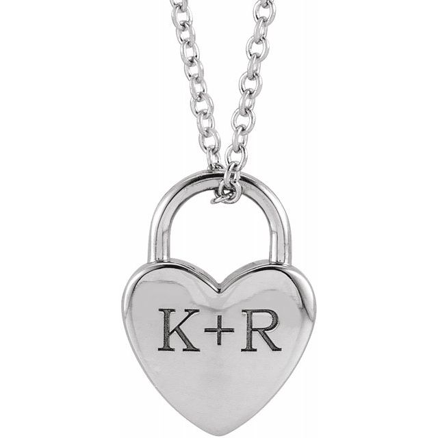 Heart Lock Necklace Engravable Gift - Balacia