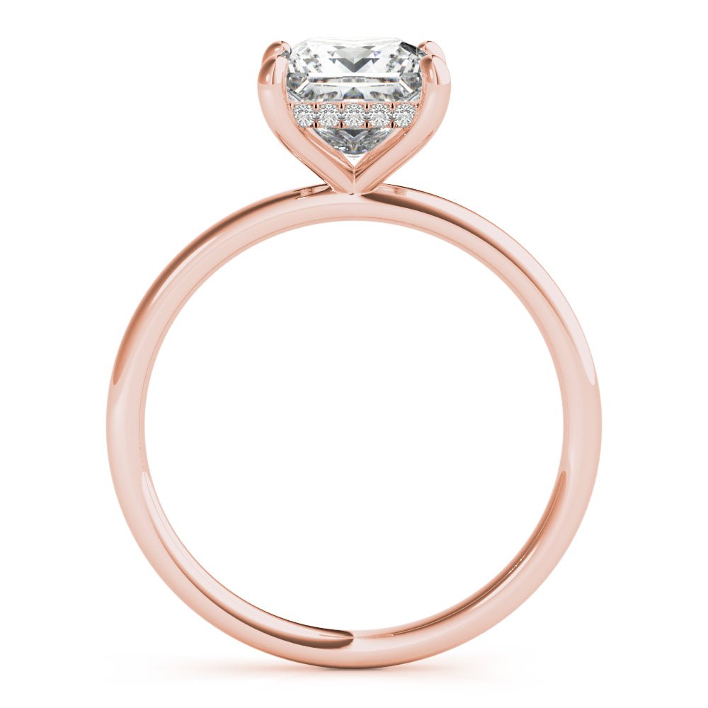 Houston Princess Cut Hidden Halo Solitaire Engagement Ring - Balacia
