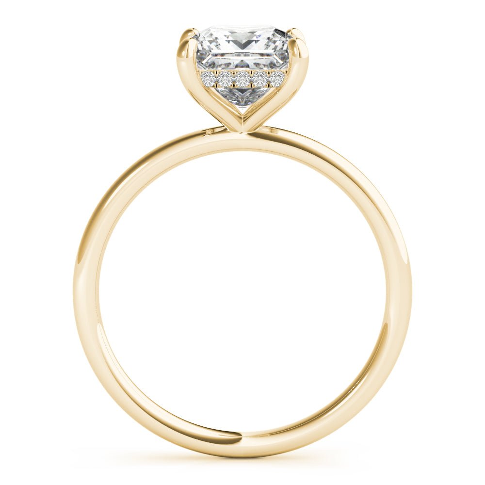 Houston Princess Cut Hidden Halo Solitaire Engagement Ring - Balacia