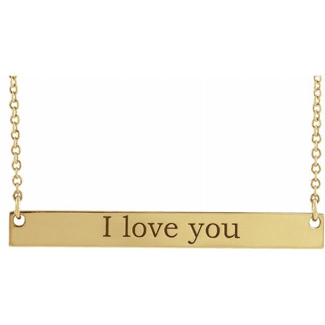 I Love You 14k Gold Bar Necklace - Balacia