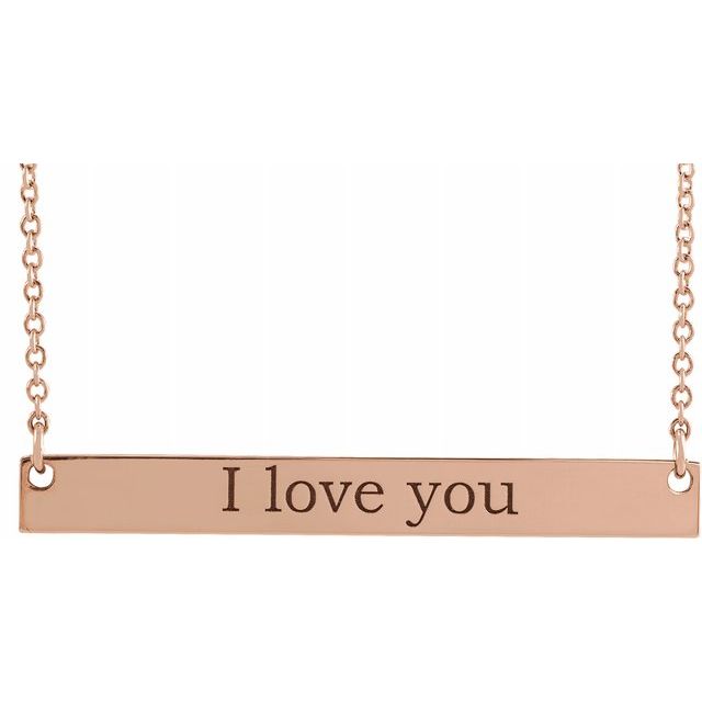 I Love You 14k Gold Bar Necklace - Balacia