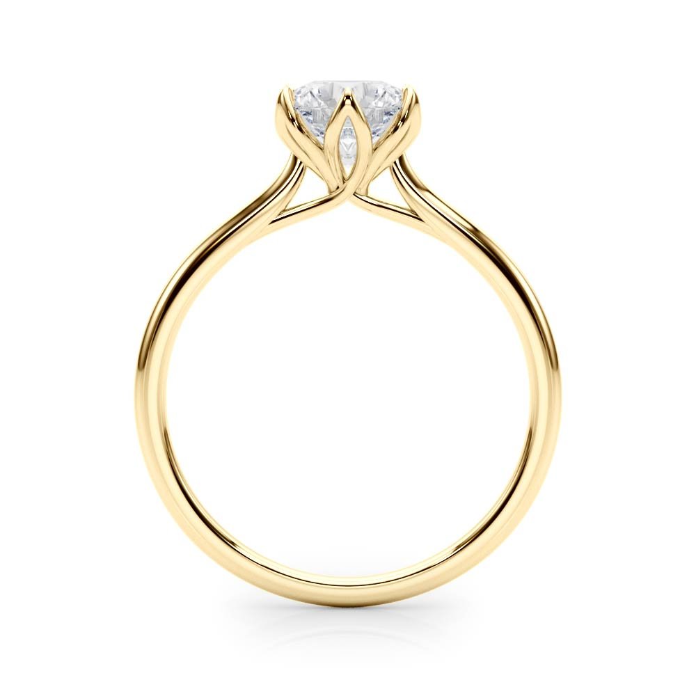 Floral solitaire engagement ring side