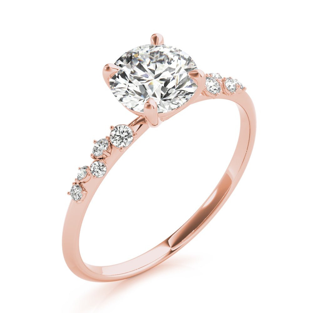 Jasmine Round Scattered Diamonds Engagement Ring - Balacia