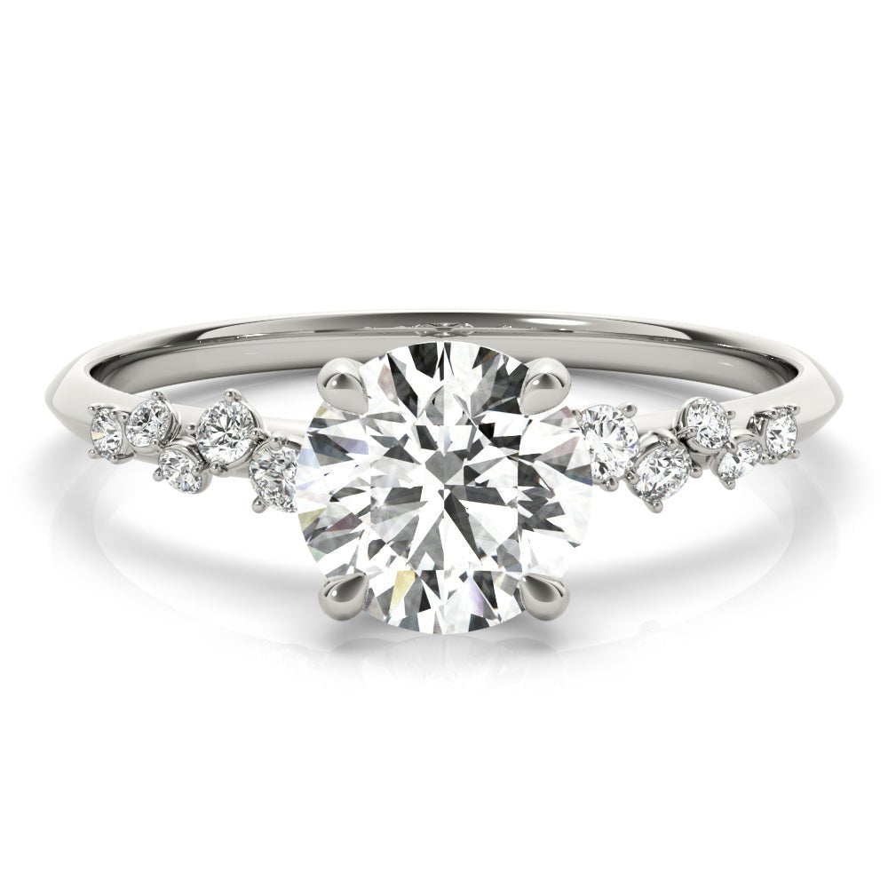 Jasmine Round Scattered Diamonds Engagement Ring - Balacia