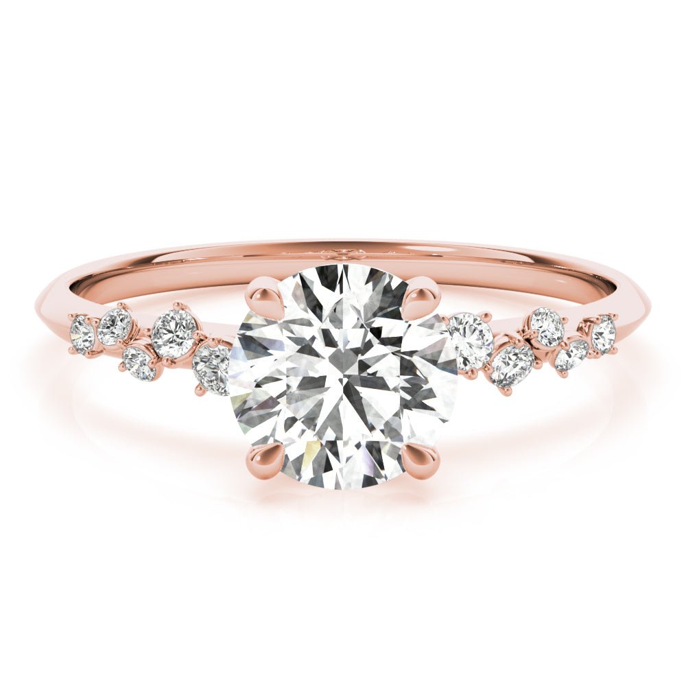 Jasmine Round Scattered Diamonds Engagement Ring - Balacia