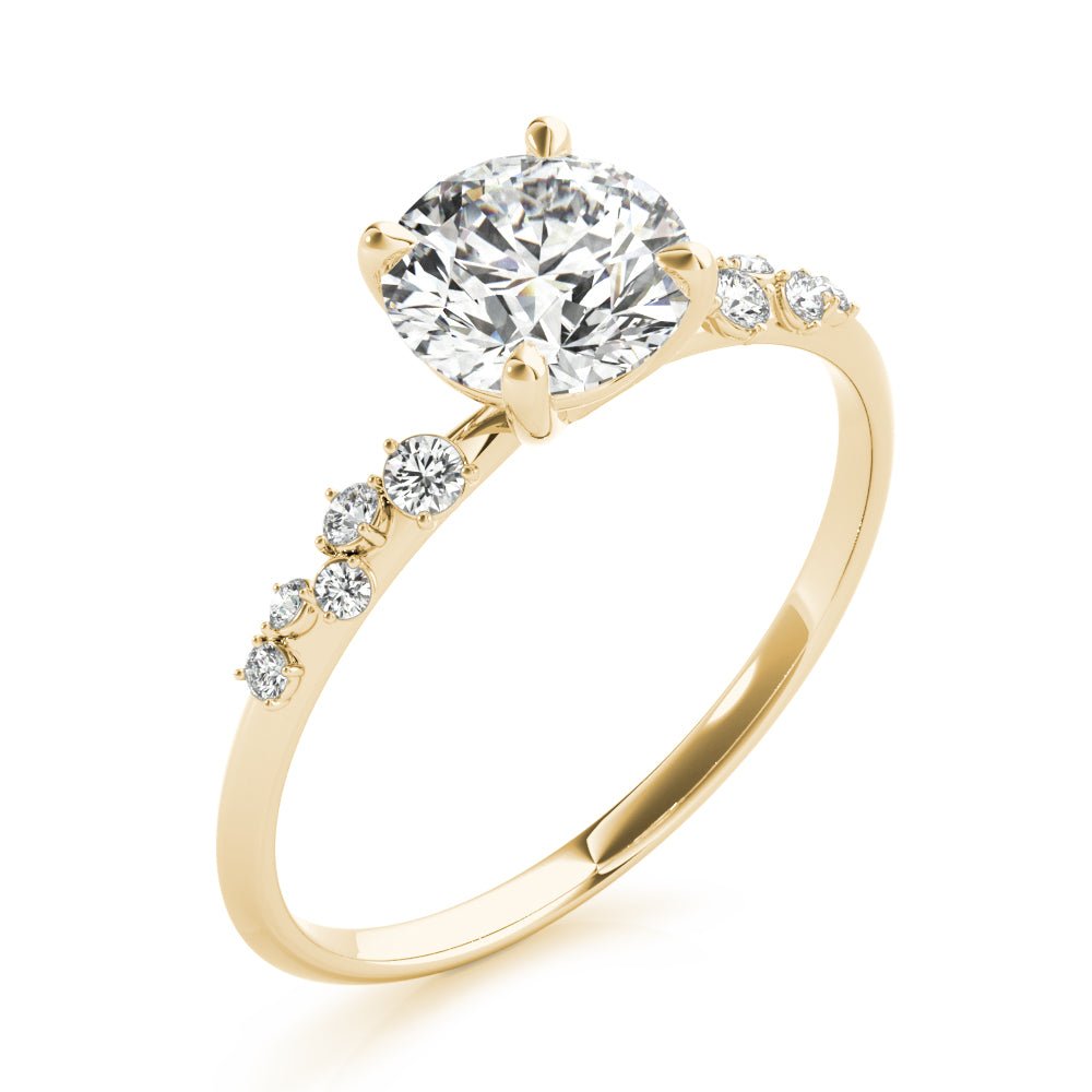 Jasmine Round Scattered Diamonds Engagement Ring - Balacia