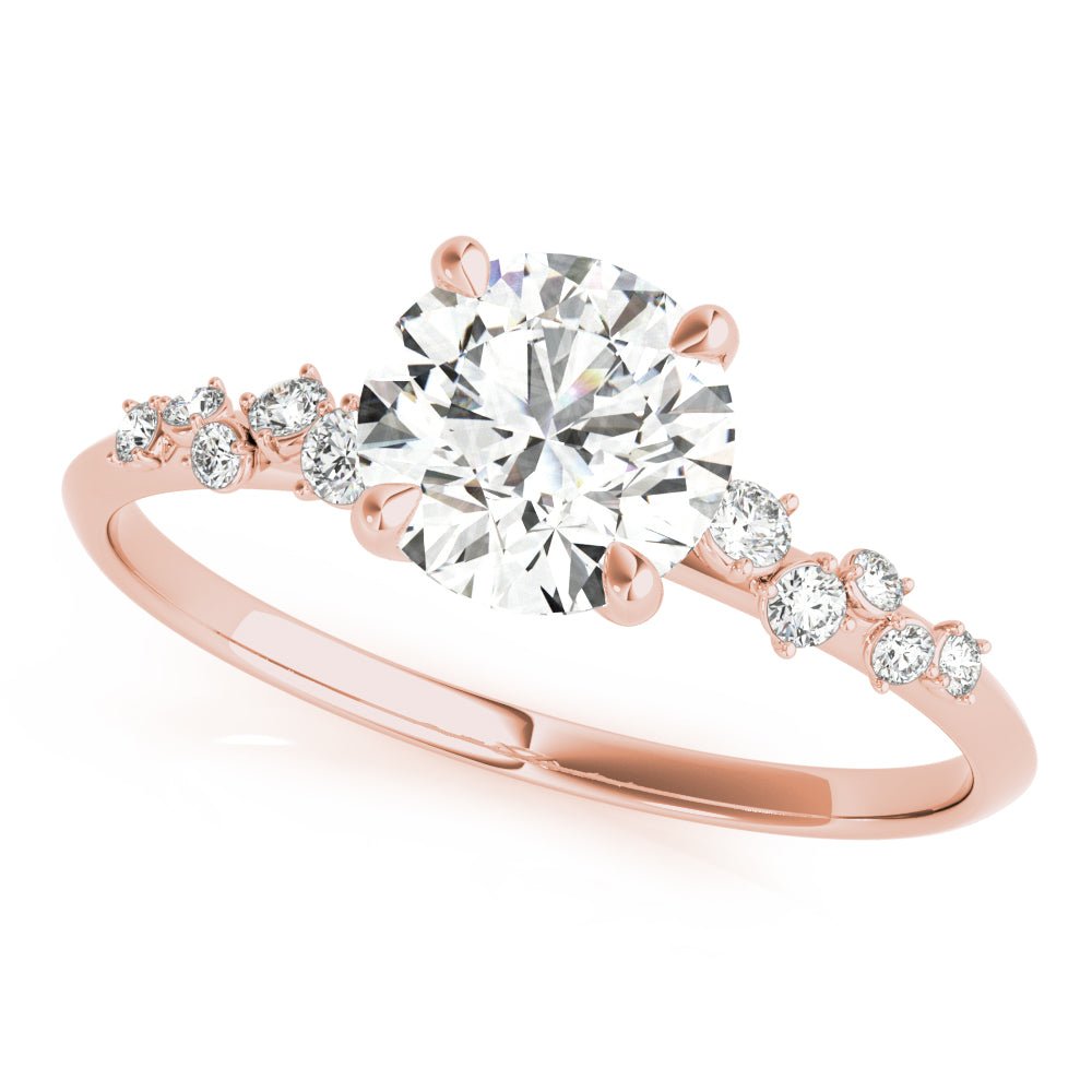 Jasmine Round Scattered Diamonds Engagement Ring - Balacia