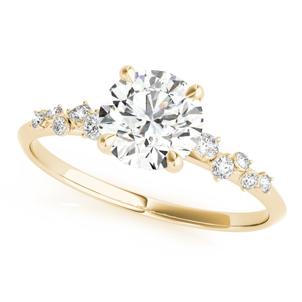 Jasmine Round Scattered Diamonds Engagement Ring - Balacia