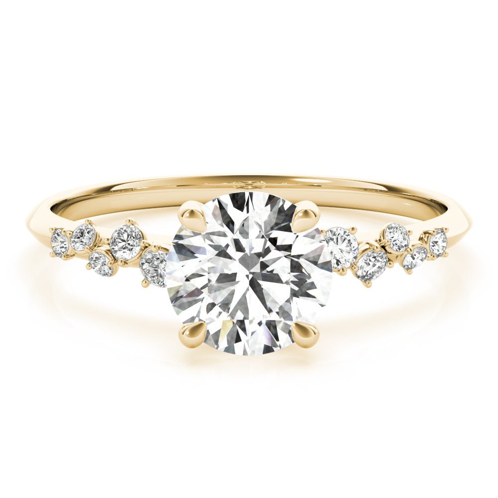 Jasmine Round Scattered Diamonds Engagement Ring - Balacia
