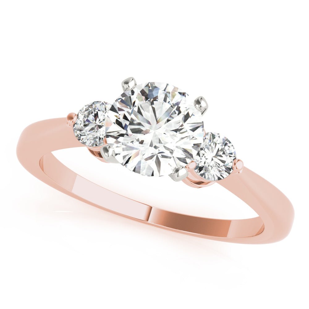 Jaza Round Three Stone Diamond Engagement Ring - Balacia