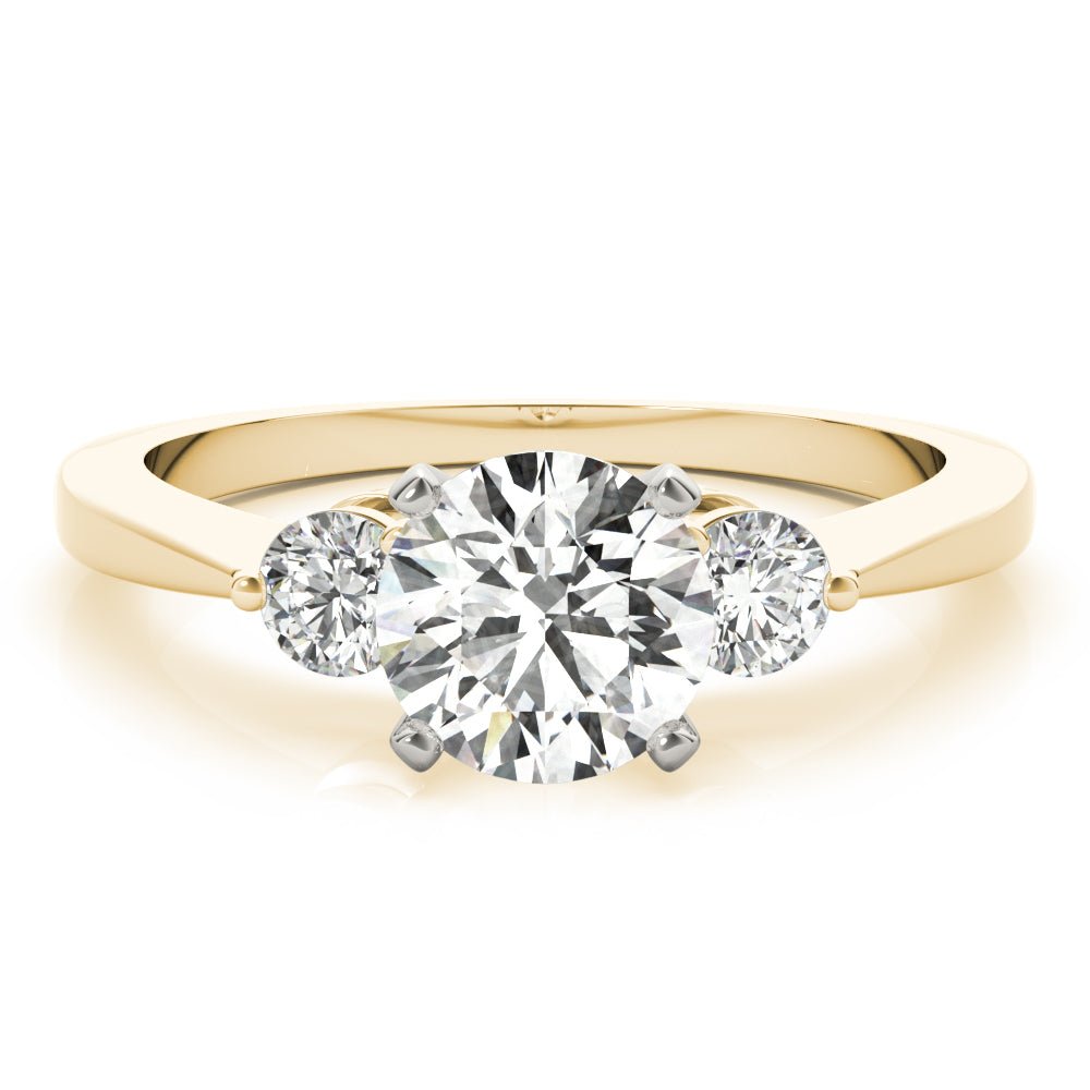 Jaza Round Three Stone Diamond Engagement Ring - Balacia