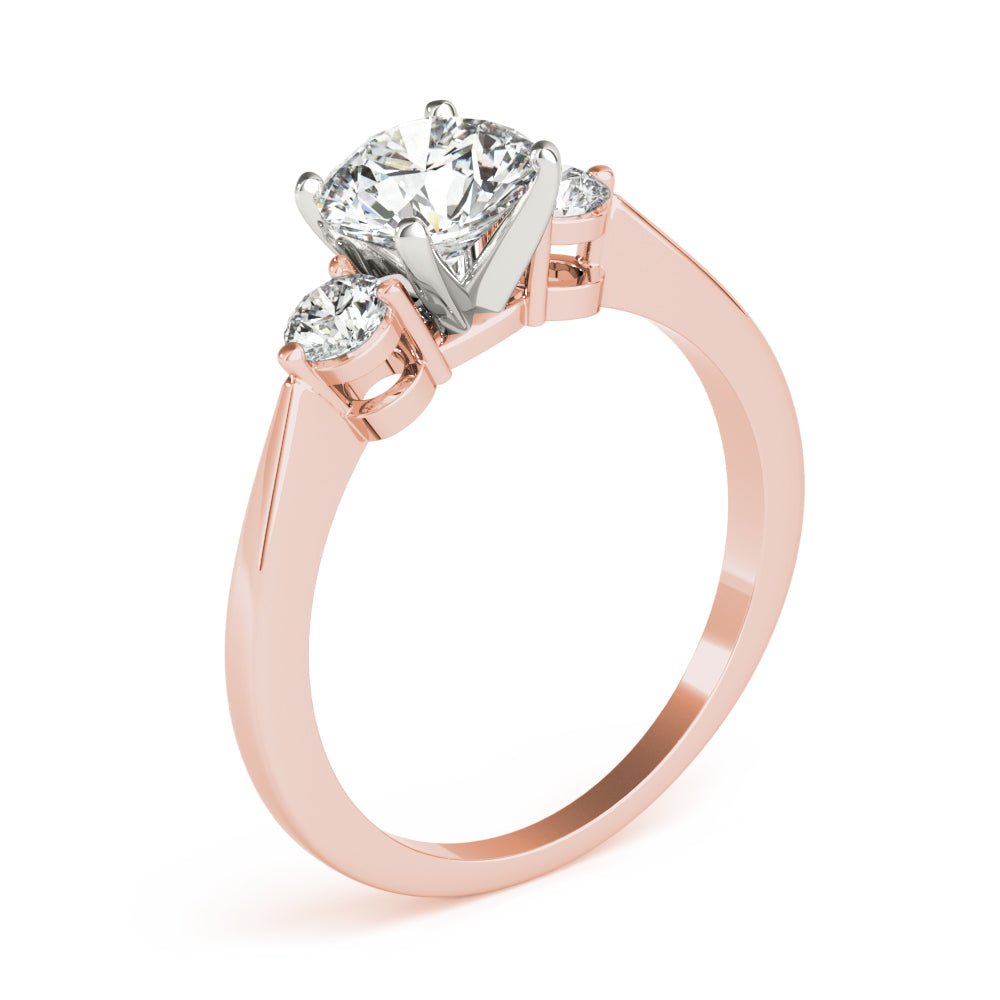 Jaza Round Three Stone Diamond Engagement Ring - Balacia