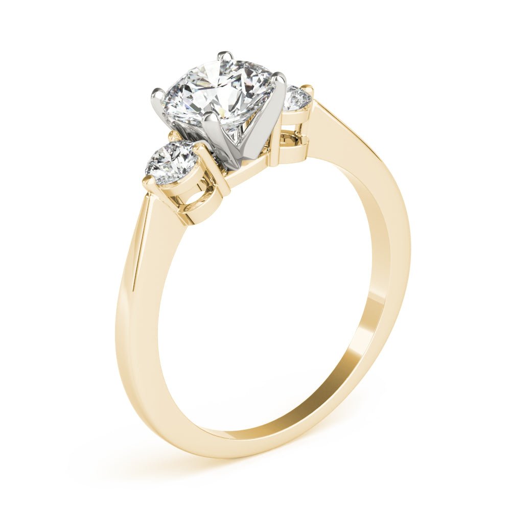 Jaza Round Three Stone Diamond Engagement Ring - Balacia