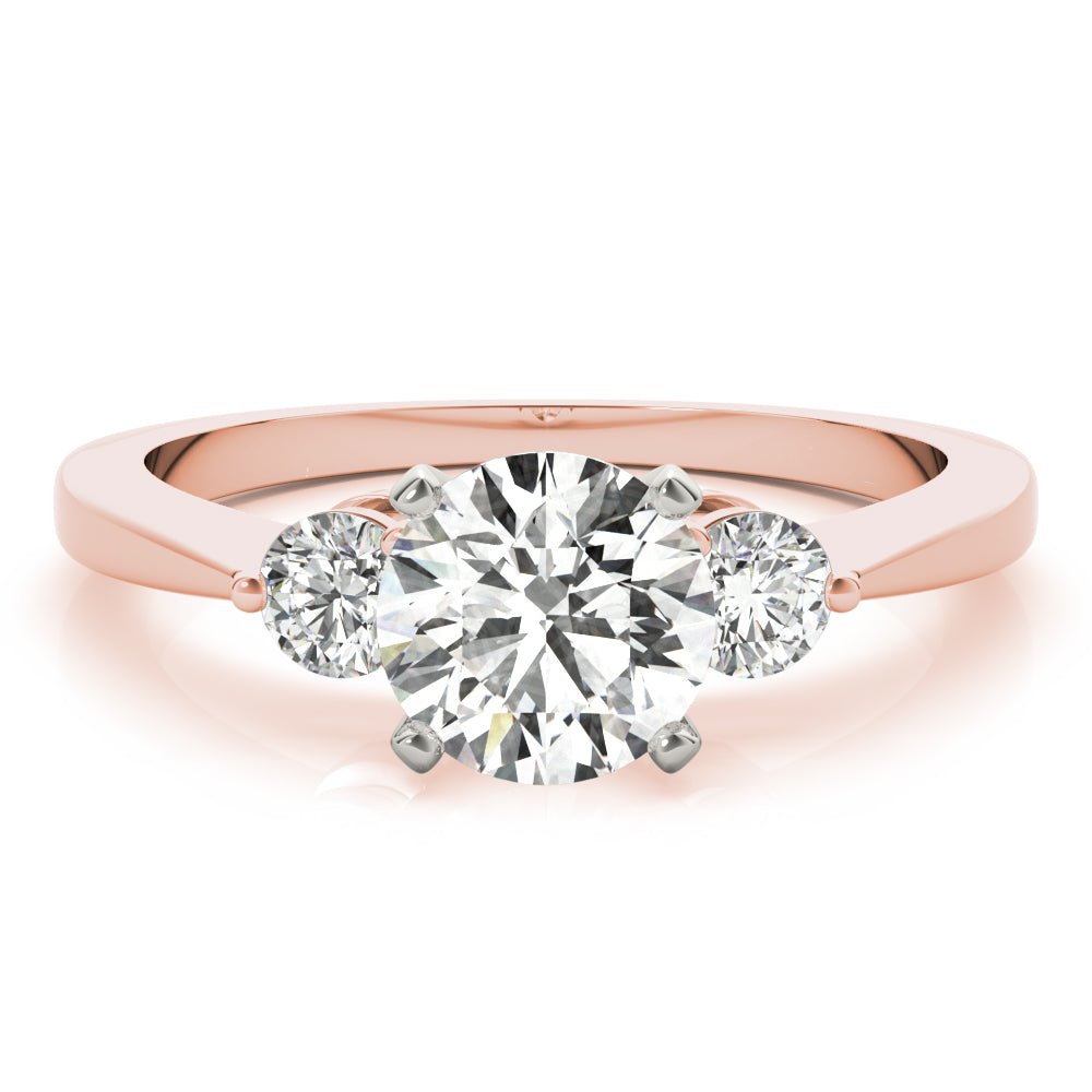 Jaza Round Three Stone Diamond Engagement Ring - Balacia