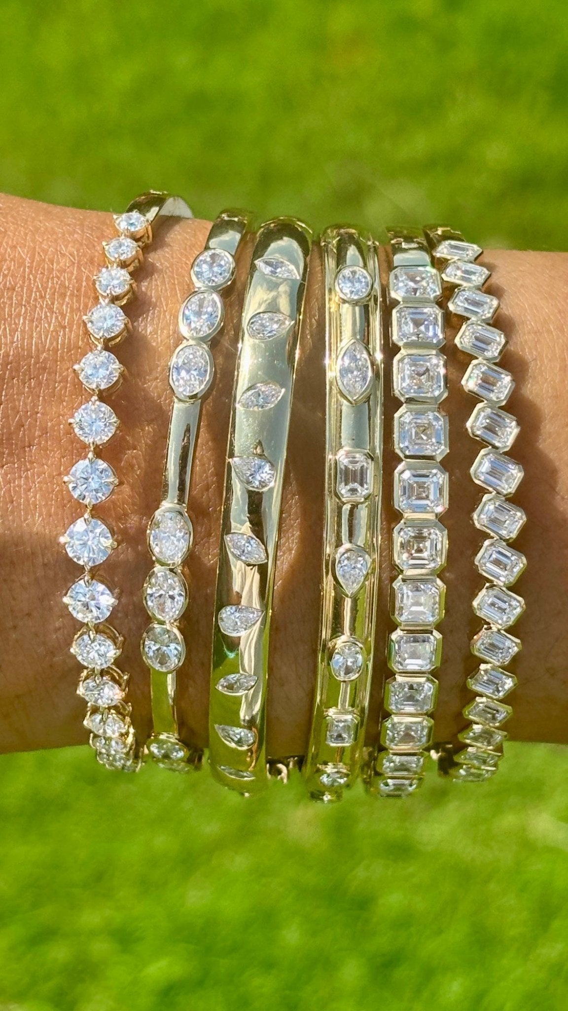 Lab Diamond Bangles 14k Gold - Balacia