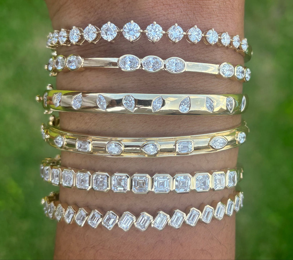 Lab Diamond Bangles 14k Gold - Balacia