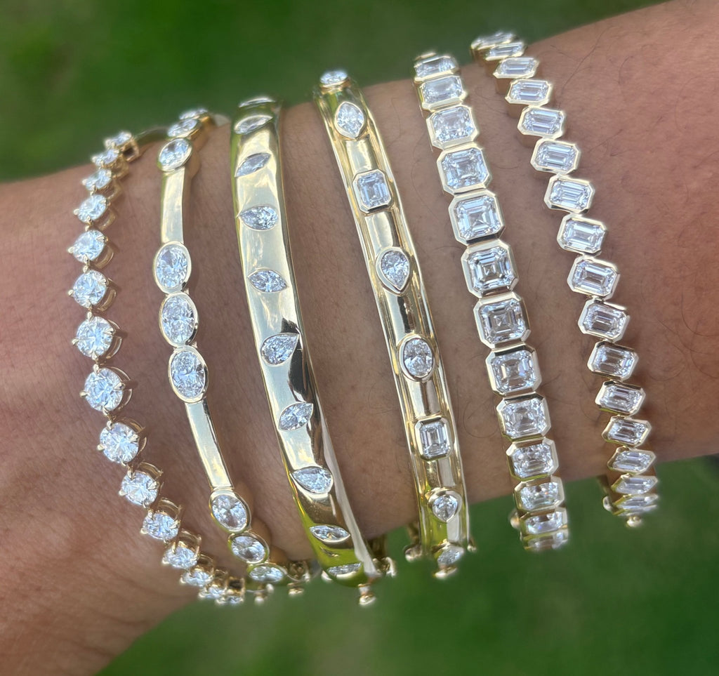 Lab Diamond Bangles 14k Gold - Balacia
