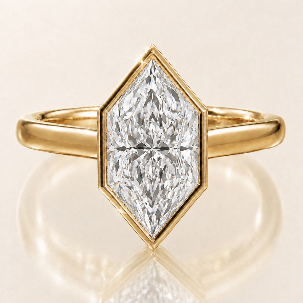 lab Diamond Dutch marquise hexagon ring
