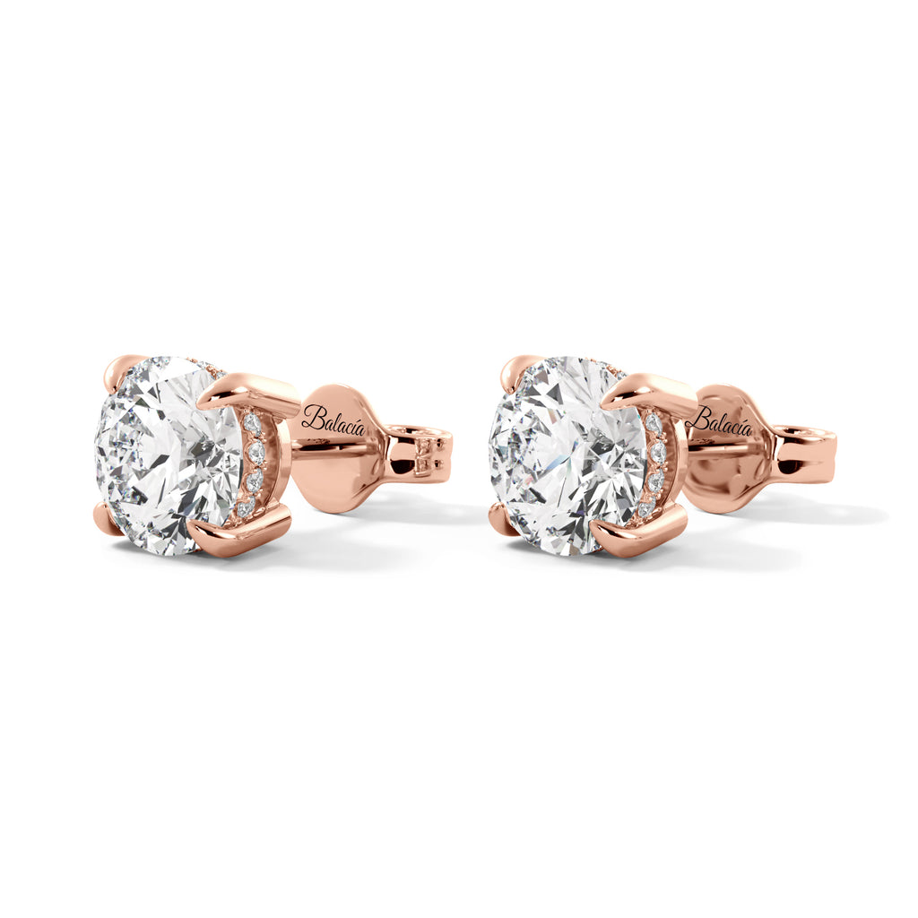 lab diamond rose gold earrings
