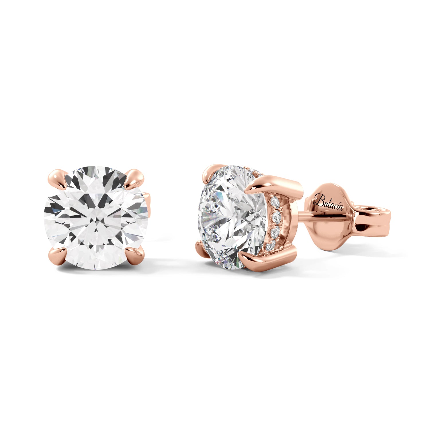 lab diamond studs rose gold