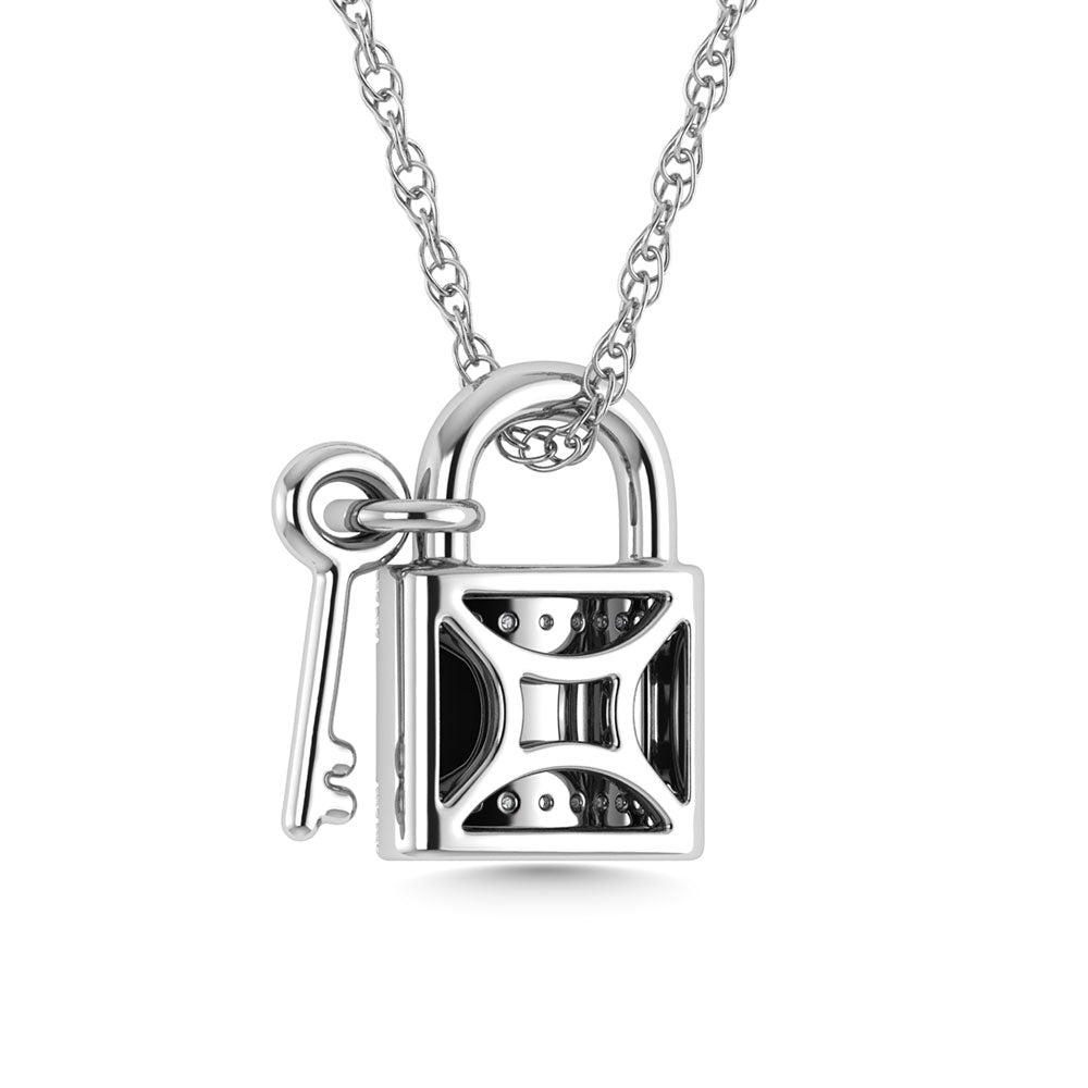 Lock and Key Silver Diamond Necklace - Balacia