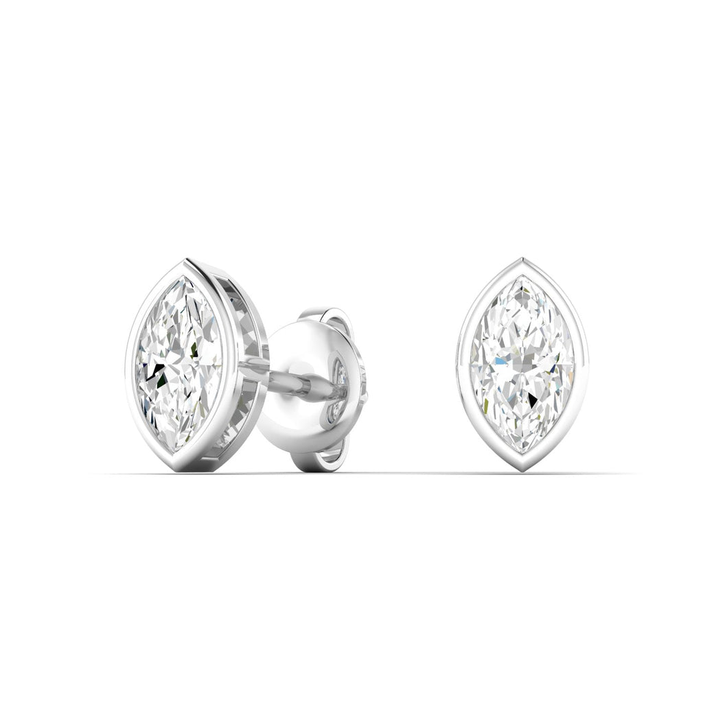 Marquise Bezel Diamond Stud Earrings - Balacia