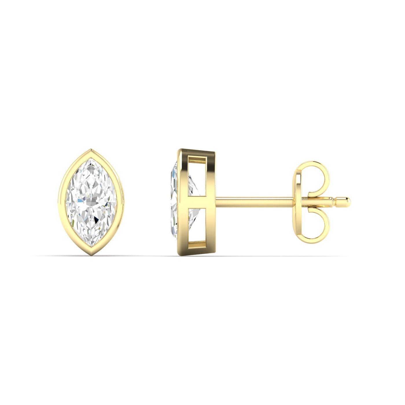 Marquise Bezel Diamond Stud Earrings - Balacia