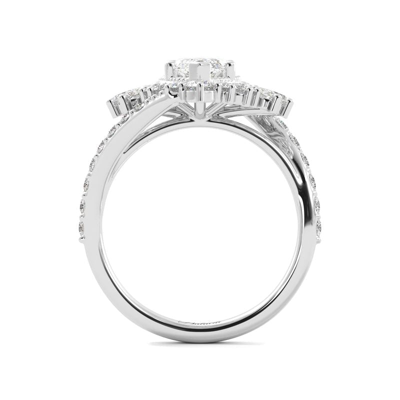 Marquise Diamond Art Deco Pave Band Side View
