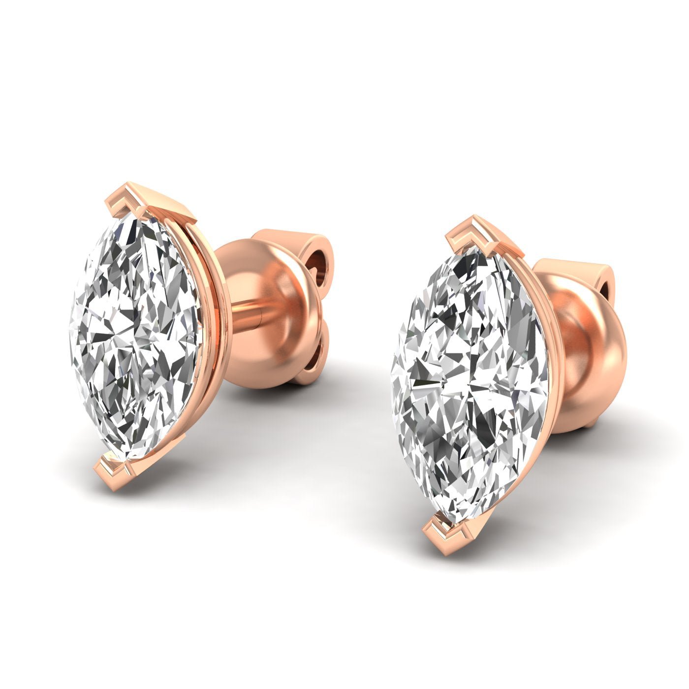 Marquise Diamond Stud Earrings - Balacia