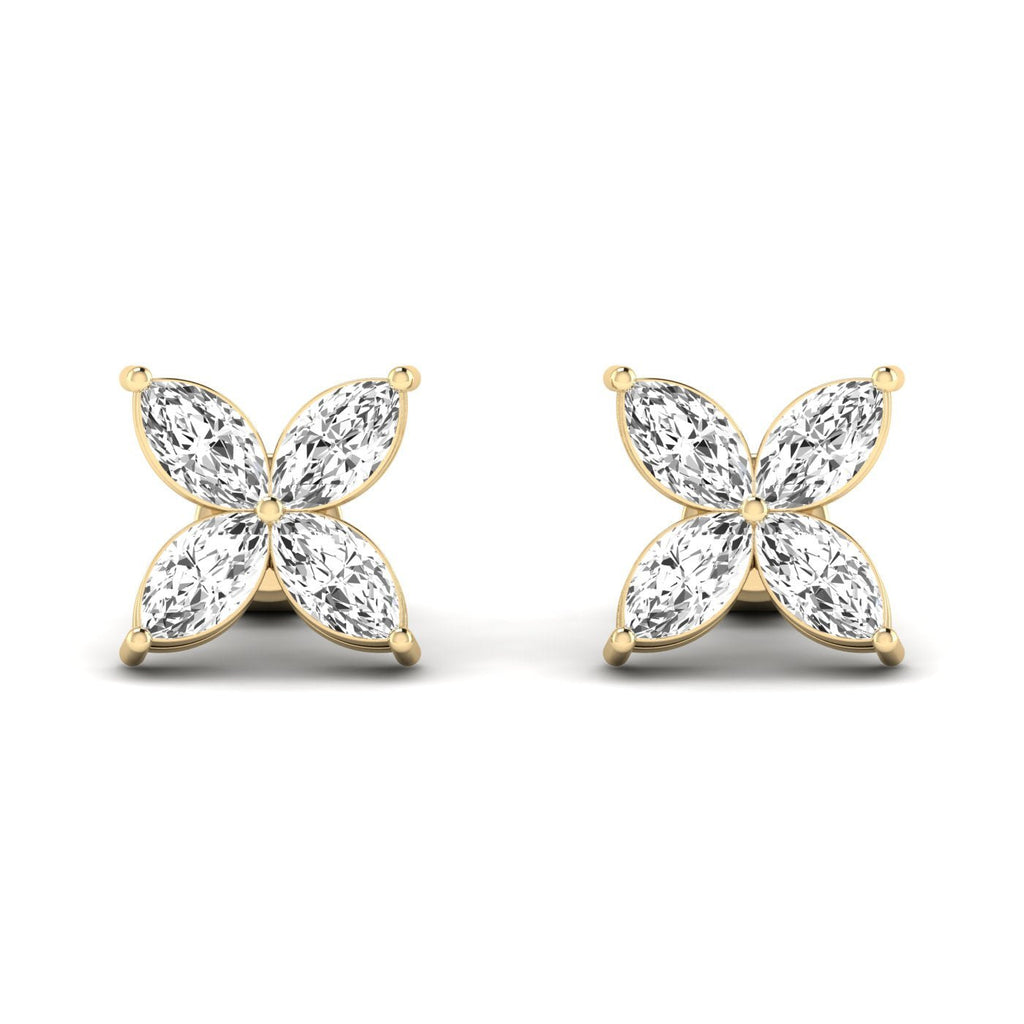 Marquise Floral Stud Earrings - Balacia