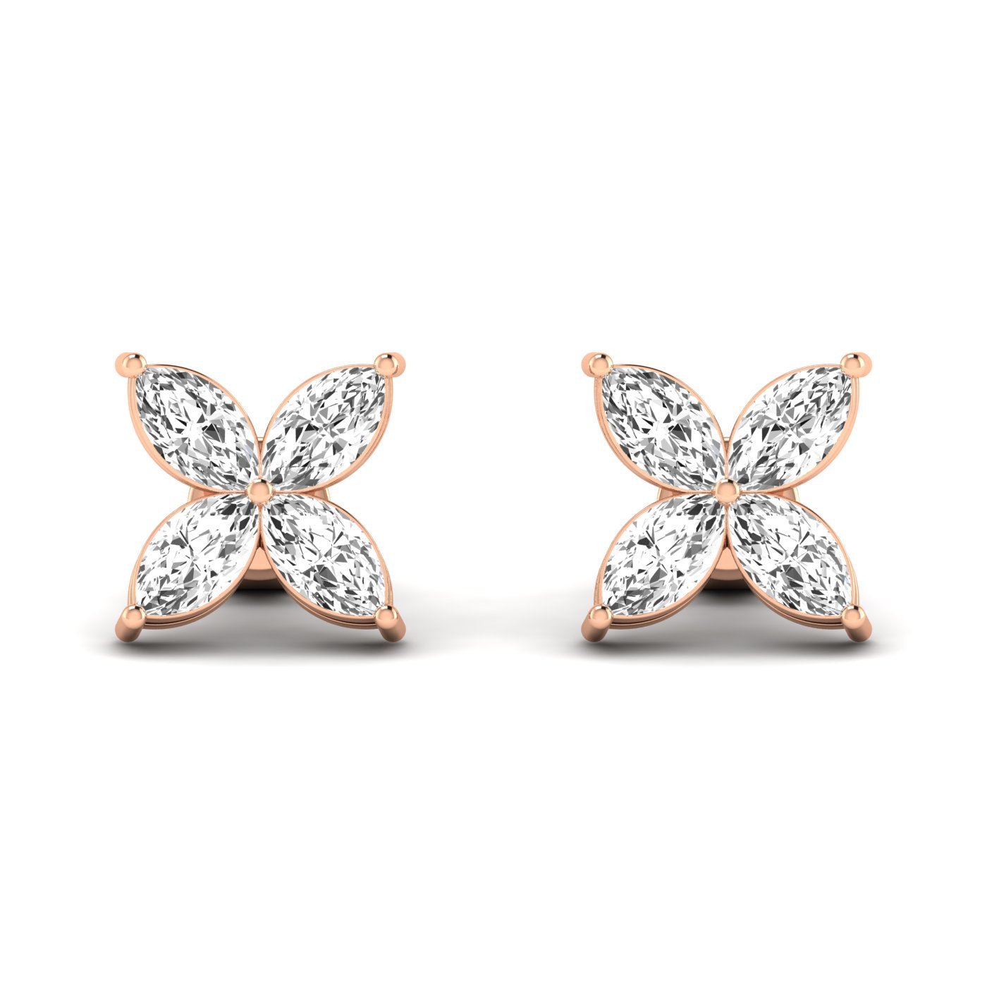 Marquise Floral Stud Earrings - Balacia