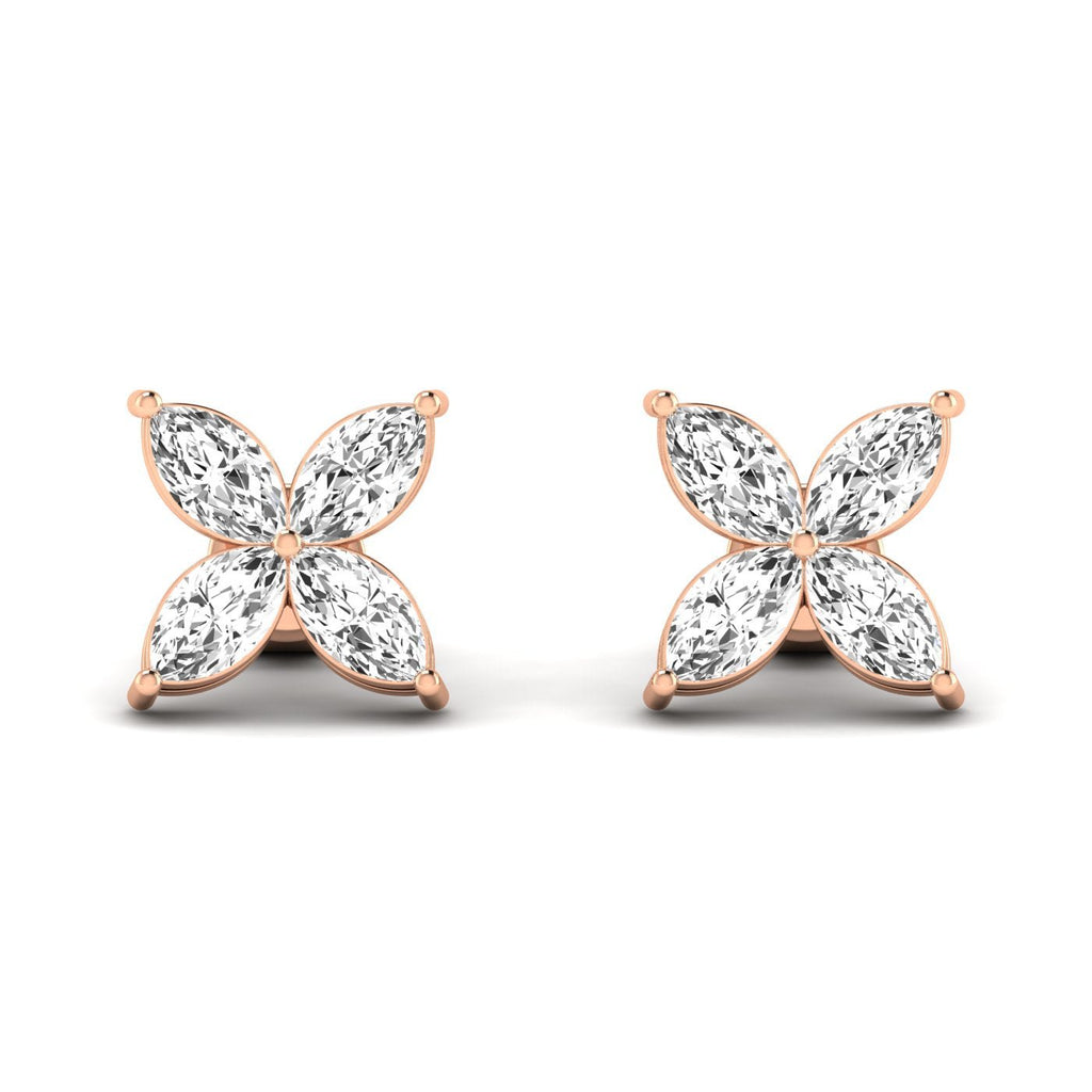 Marquise Floral Stud Earrings - Balacia