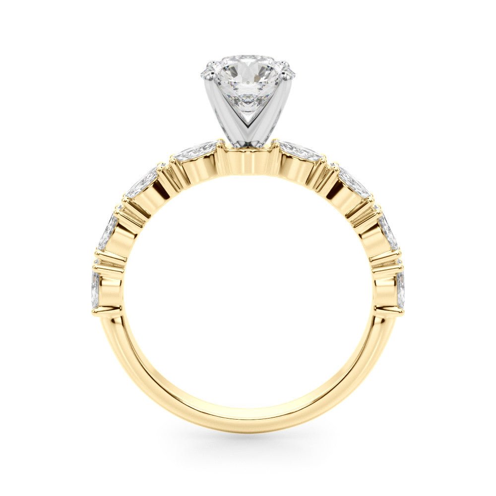 Maya Round Diamond with Marquise Sides Engagement Ring - Balacia