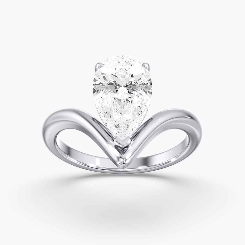 Modern Arc Pear Ring
