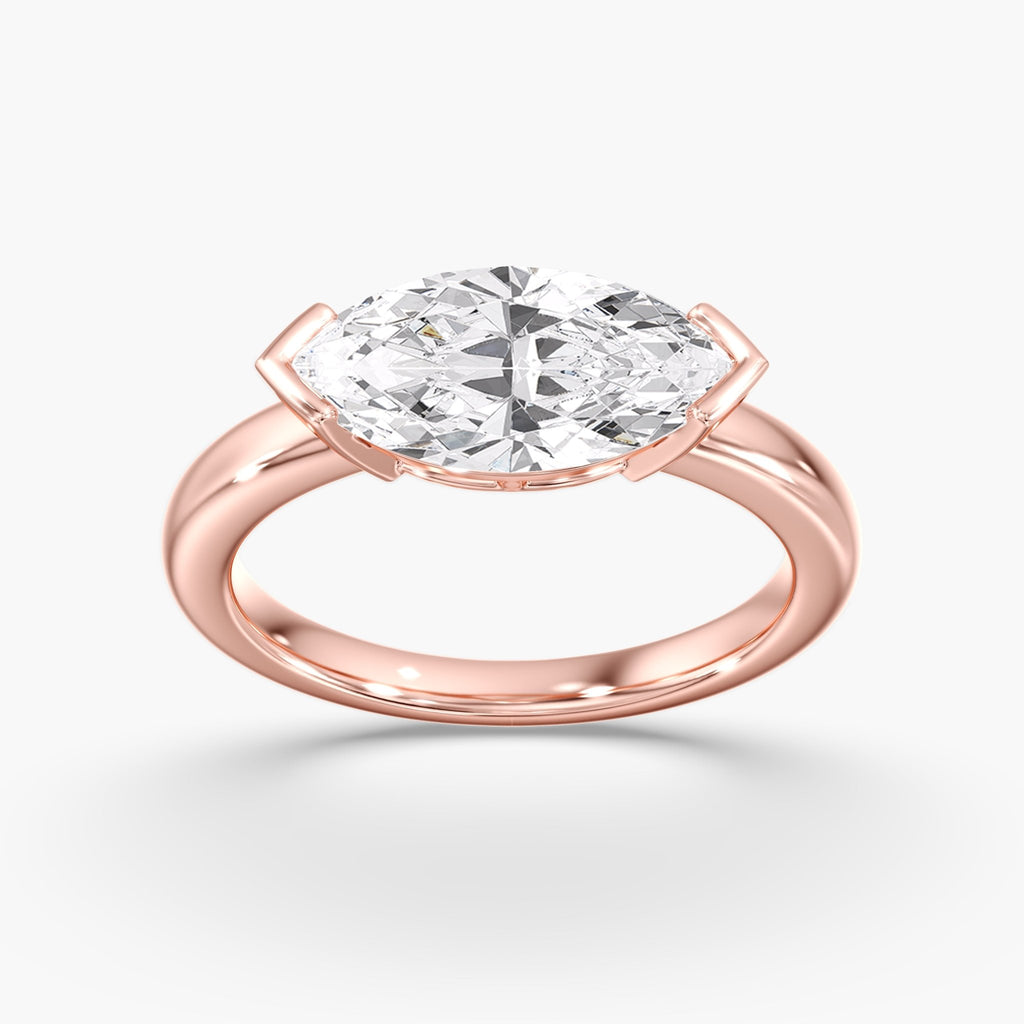 Rose Gold Modern Horizon Marquise Ring