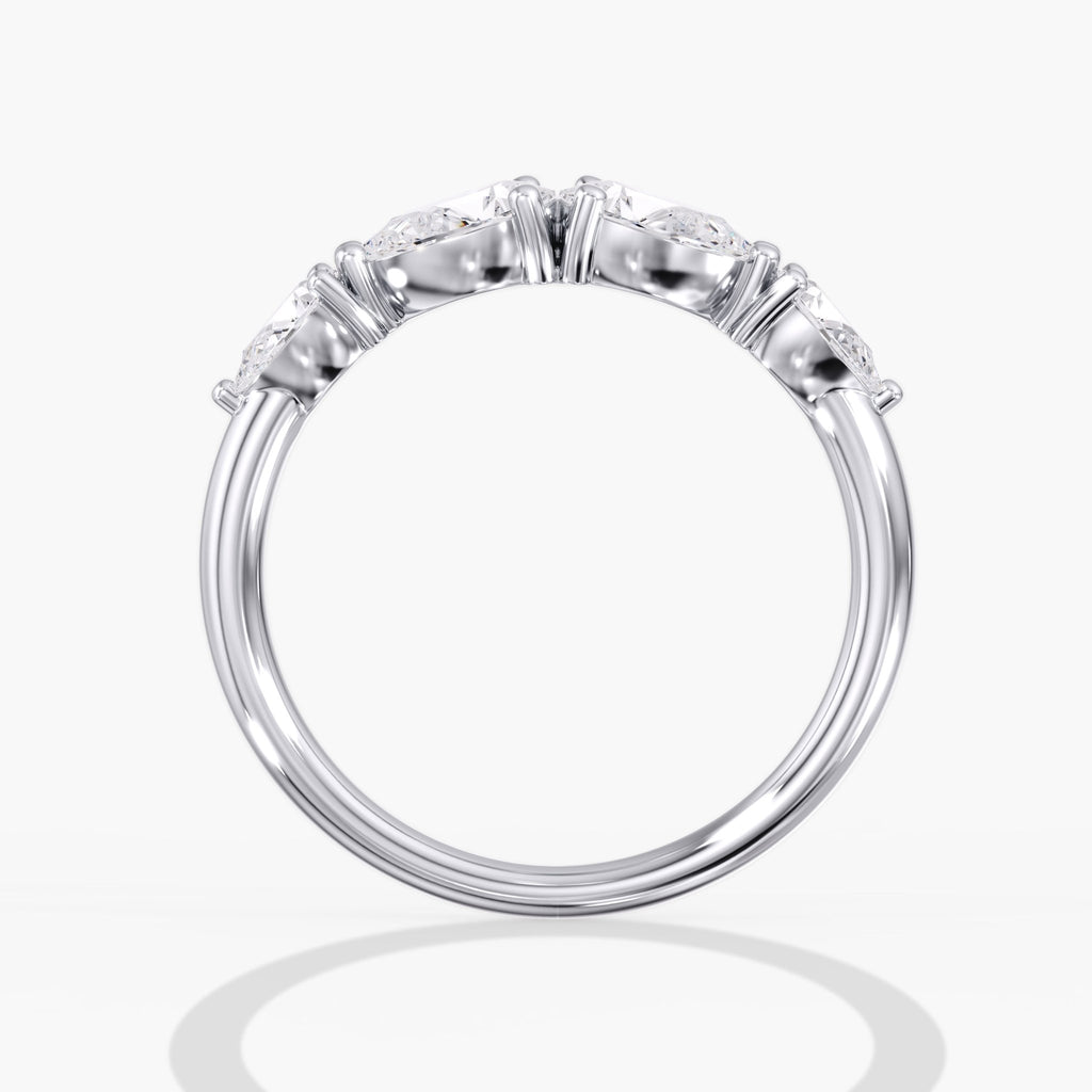 Modern Mirror Pear Diamond Ring Side View