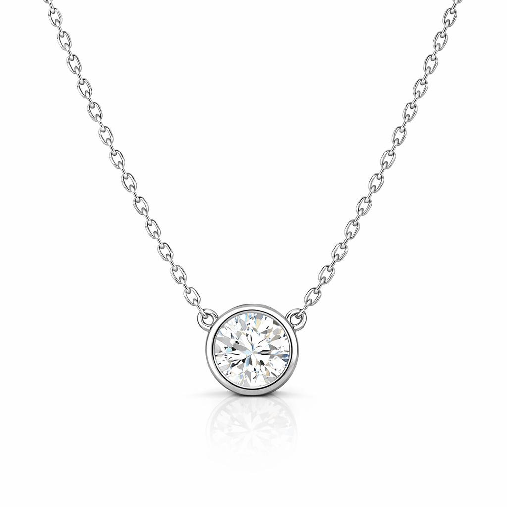 moissanite bezel necklace
