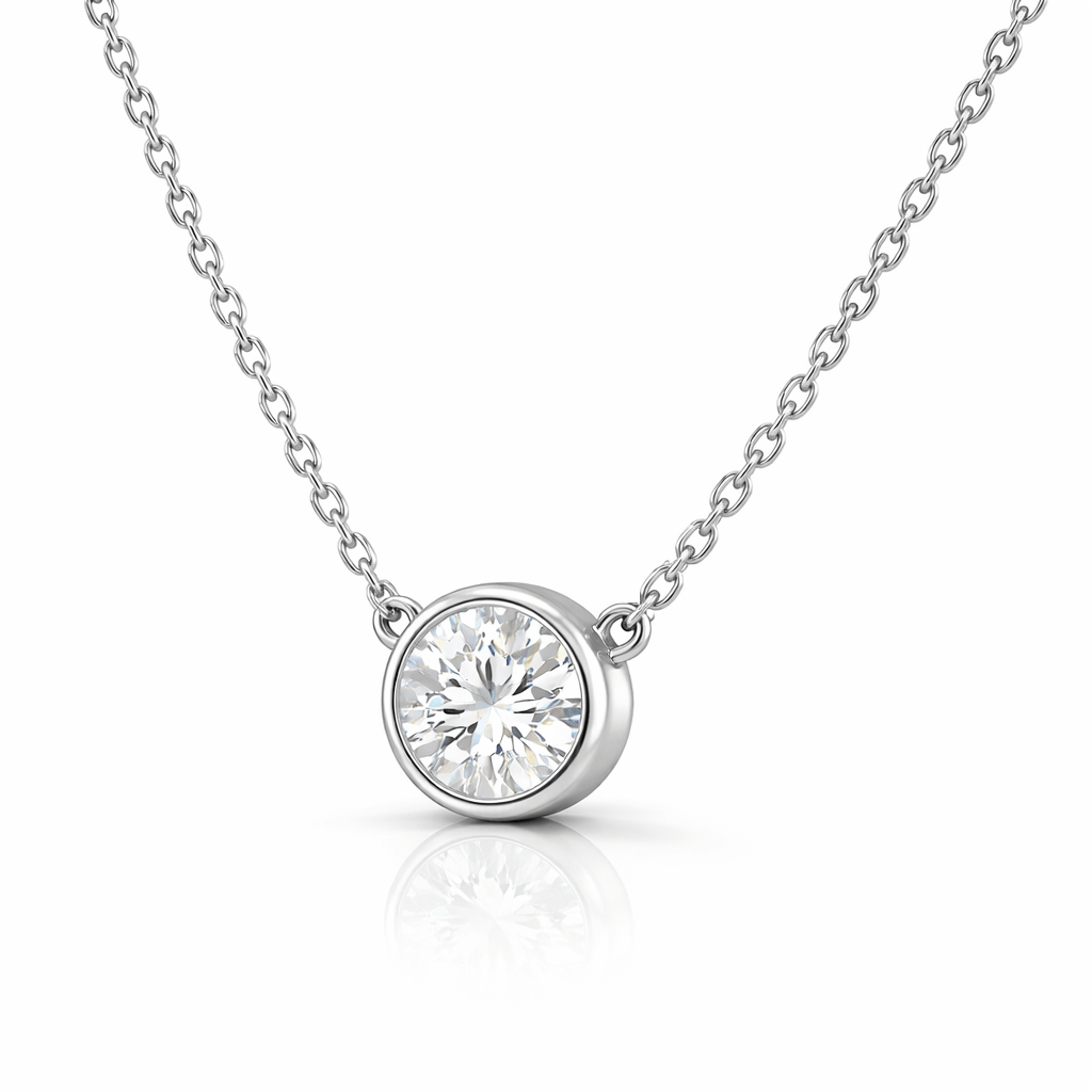 moissanite silver necklace