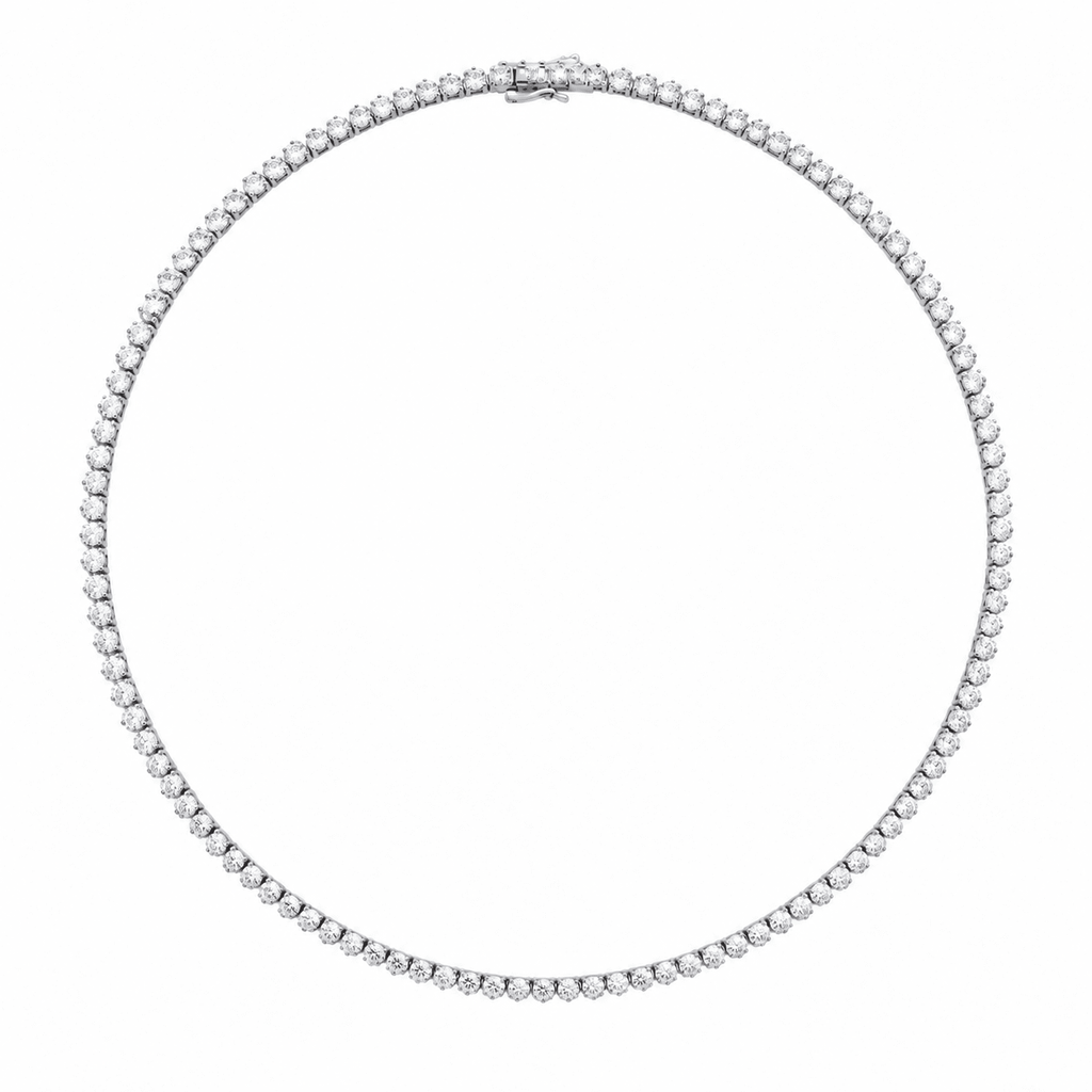 moissanite silver necklace