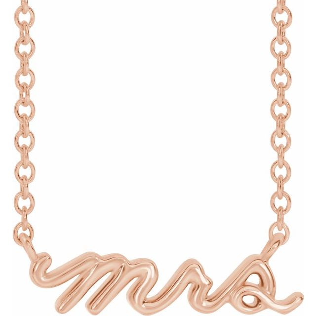 Mrs Bridal 14k Rose Gold Necklace Gift - Balacia