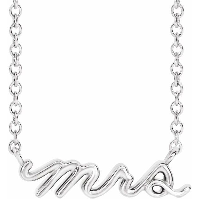 Mrs Bridal Sterling Silver Necklace Gift - Balacia