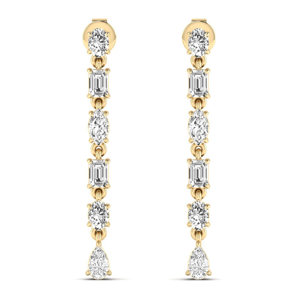 Multi - Shape Diamond Dangle Earrings - Balacia