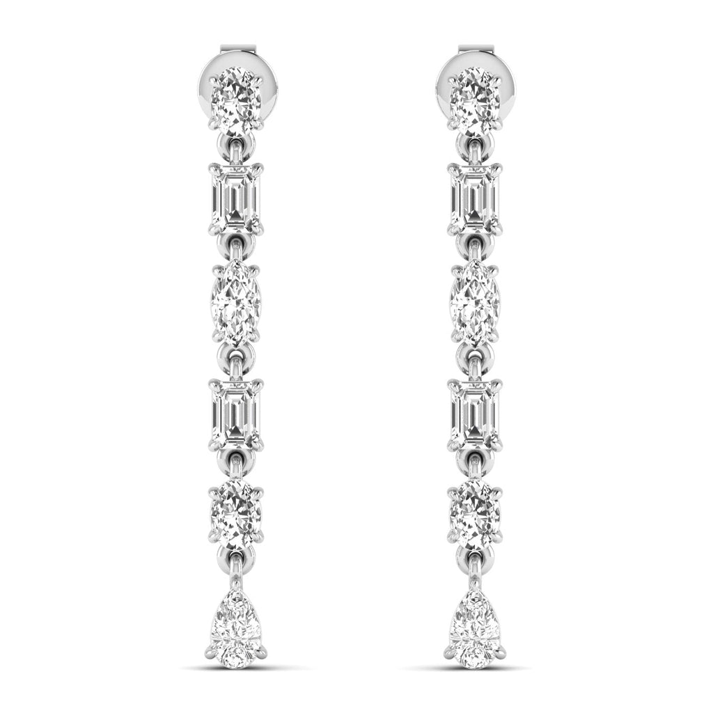 Multi - Shape Diamond Dangle Earrings - Balacia