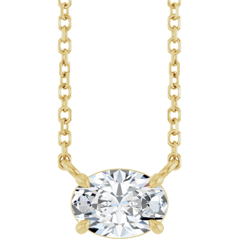 Oval Birthstones or Diamond Necklace - Balacia