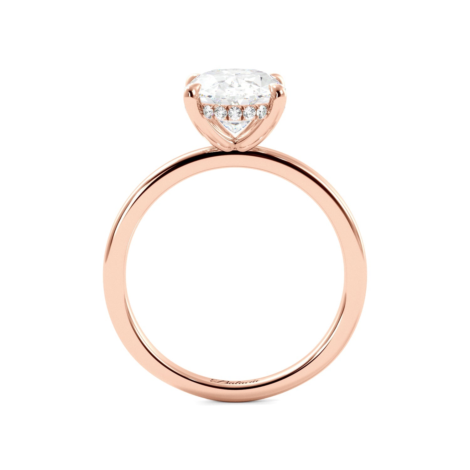 oval hidden halo ring side view