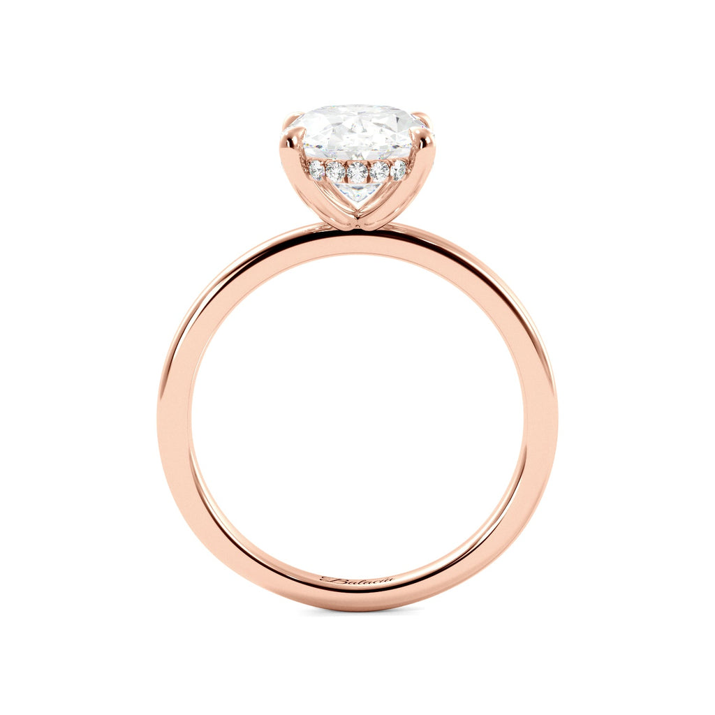 oval hidden halo ring side view