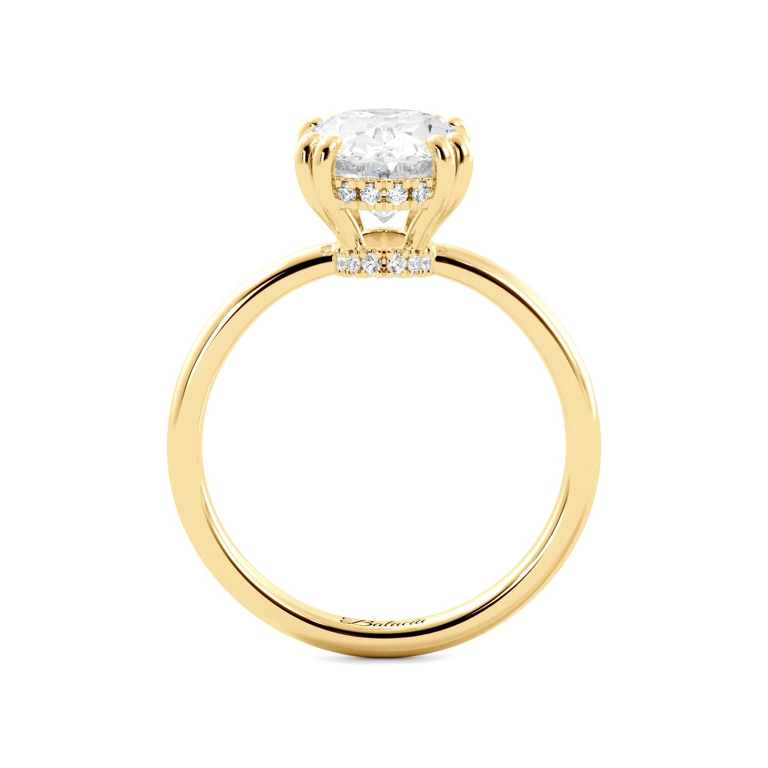 oval donut hidden halo engagement ring