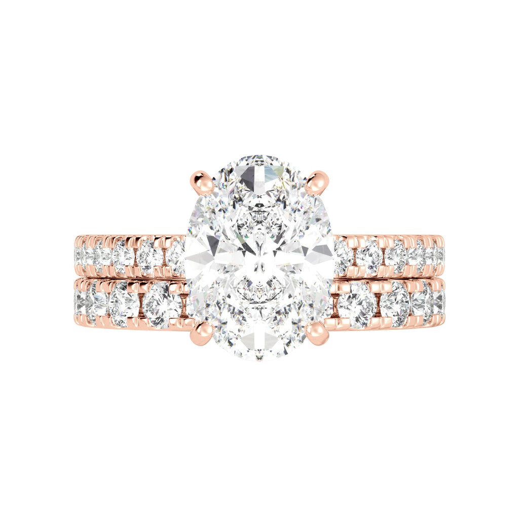Oval rose gold double band