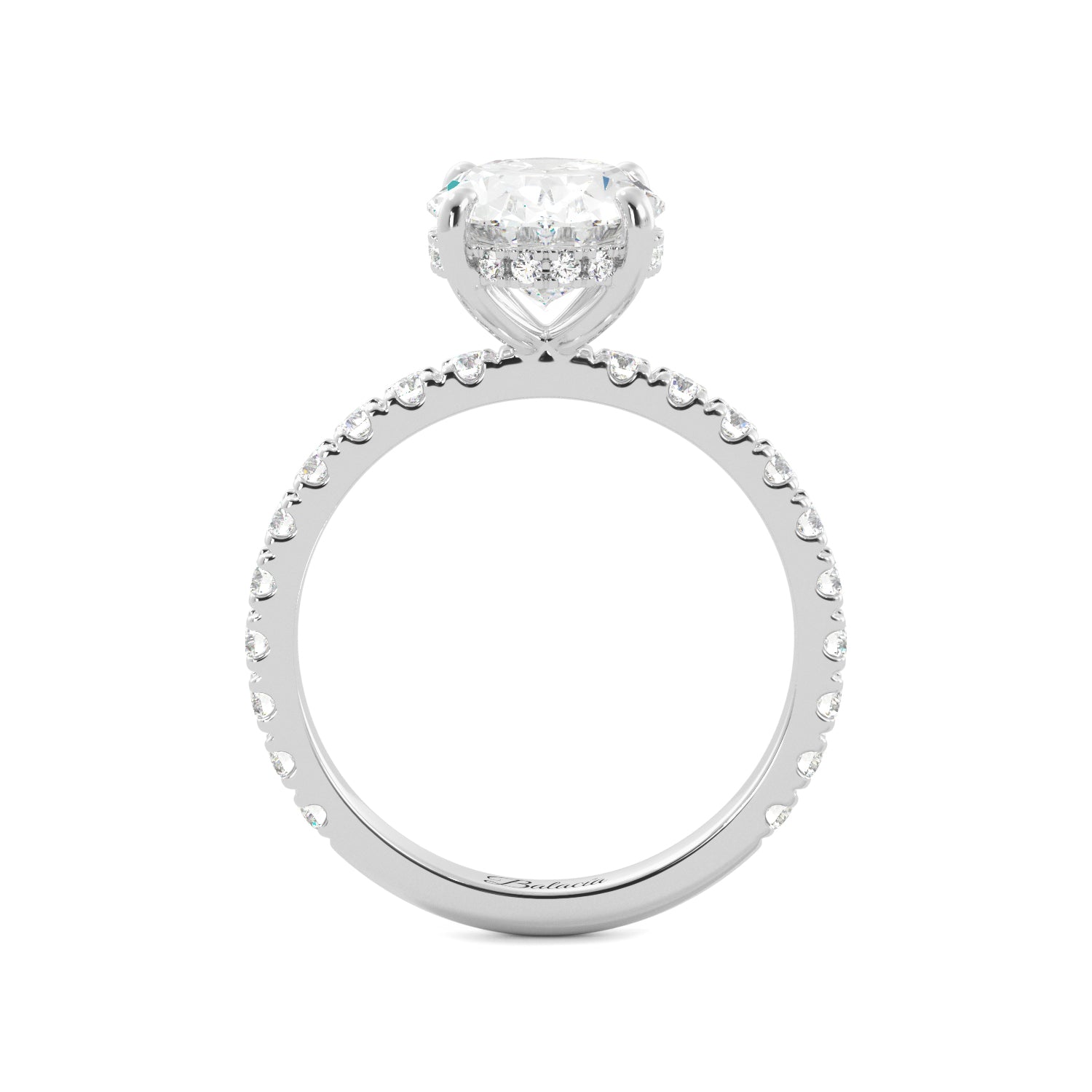 Oval Hidden Halo Diamond Engagement Ring - Balacia